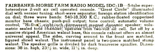 5DC-1B Ch= 5D; Fairbanks, Morse & (ID = 1838541) Radio