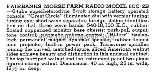 6CC-2B Ch= 6C; Fairbanks, Morse & (ID = 1838524) Radio