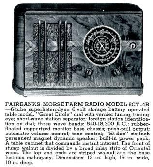 6CT4-B Ch= 6C; Fairbanks, Morse & (ID = 1838526) Radio