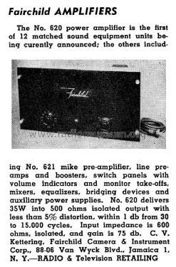 Amplifier 620; Fairchild Camera and (ID = 1315420) Ampl/Mixer