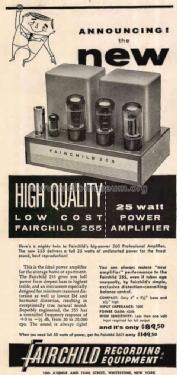 Power Amplifier 255; Fairchild Recording (ID = 2421643) Ampl/Mixer