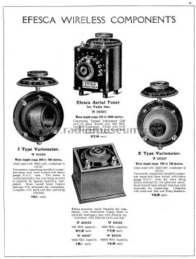 Efesca Aerial Tuner Cat. No. W 90303; Efescaphone Brand, (ID = 1887862) Radio part
