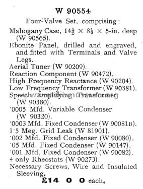 Four-Valve Set Cat. No. W 90554; Efescaphone Brand, (ID = 1886884) Kit