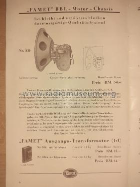 BBL-Motor Chassis Nr. 830; Famet Marke - siehe (ID = 2771884) Speaker-P