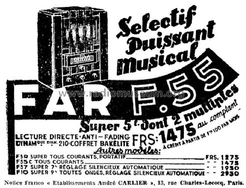 F57; FAR F.A.R., FA-R, A. (ID = 1977586) Radio