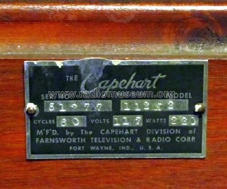 Capehart 112N2 George II ; Farnsworth (ID = 1304733) Radio