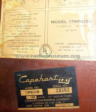 Capehart Fifth Symphony 17RPQ155M Ch= CR-200 & CA-199; Farnsworth (ID = 1697585) Radio