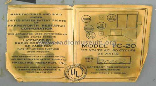 Capehart TC-20 Ch= C-297; Farnsworth (ID = 257265) Radio