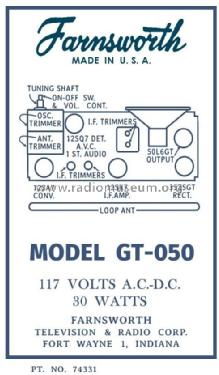 GT-050 ; Farnsworth (ID = 2959179) Radio
