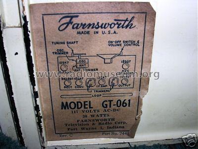 GT-061 Ch= C-204; Farnsworth (ID = 237419) Radio