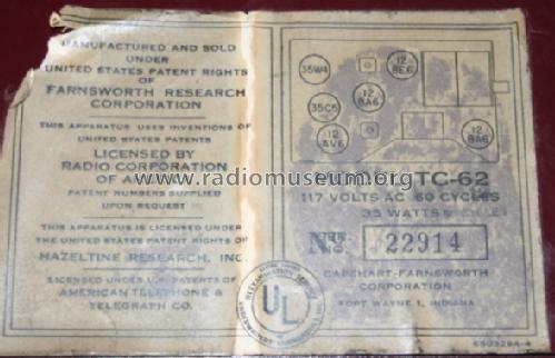 Capehart TC-62 Ch= CR-71; Farnsworth (ID = 371370) Radio