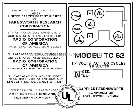 TC-62 Ch= CR-71; Farnsworth (ID = 2793699) Radio