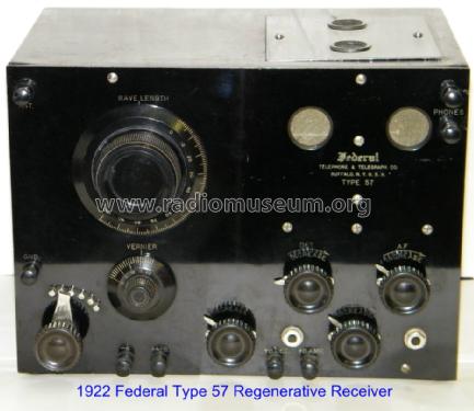 Radio Receiver No. 57; Federal Radio Corp. (ID = 931198) Radio