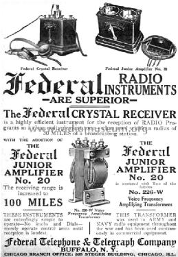 Federal Jr. Amplifier No. 20; Federal Radio Corp. (ID = 1443396) Verst/Mix