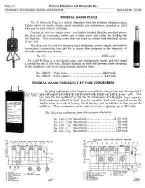 Federal Telephone Bulletin August, 1922 No. 115-W; Federal Radio Corp. (ID = 1870448) Paper