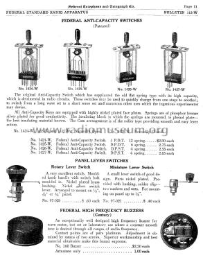 Federal Telephone Bulletin August, 1922 No. 115-W; Federal Radio Corp. (ID = 1870449) Paper