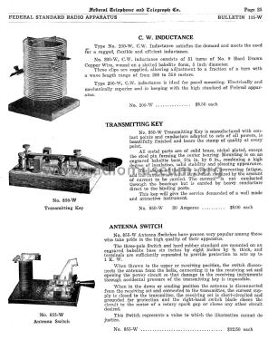 Federal Telephone Bulletin August, 1922 No. 115-W; Federal Radio Corp. (ID = 1870463) Paper