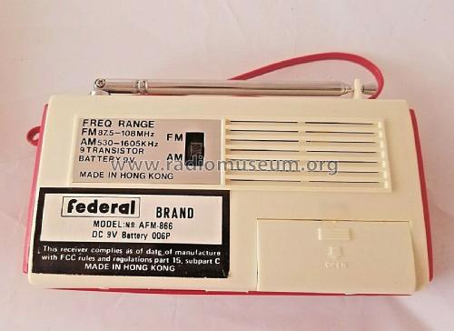 AM/FM Two Band Radio AFM-866; Federal Transistor (ID = 2578207) Radio