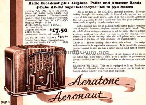 Acratone Aeronaut 66 ; Federated Purchaser, (ID = 651190) Radio