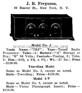 Traveling Model Model 3; Ferguson in the (ID = 1972827) Radio