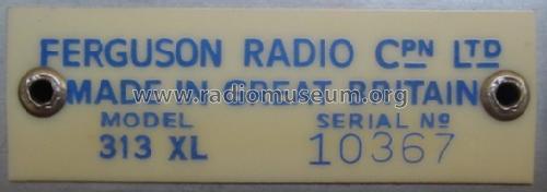 313XL; Ferguson Brand, (ID = 1054507) Radio