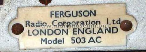 503AC; Ferguson Brand, (ID = 281878) Radio