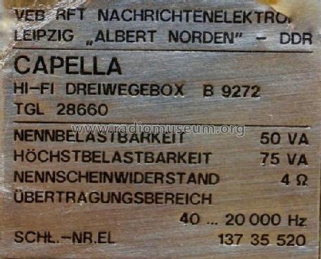 Capella B9272; Fernmeldewerk (ID = 2013633) Speaker-P