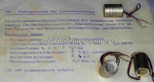Elektret-Mikrofon, Einbaumikrofon EKR; Fernmeldewerk (ID = 2744458) Mikrofon/TA