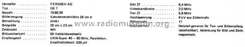 Fernseh-Kleinempfänger DE7 R; Fernseh Fernseh AG, (ID = 1915837) Television