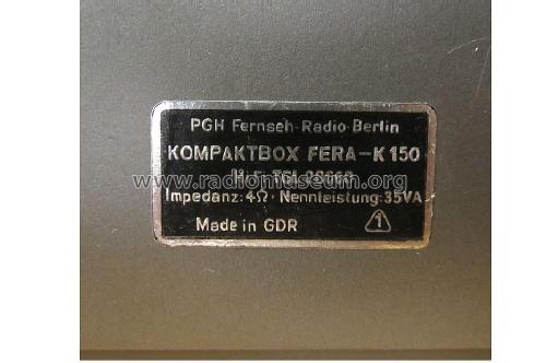 Fera K150; Fernseh-Radio Berlin (ID = 1295942) Speaker-P