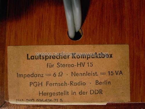 Lautsprecher Kompaktbox für Stereo-HV15; Fernseh-Radio Berlin (ID = 804432) Parlante