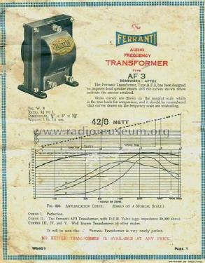 Audio Frequency Transformer AF3; Ferranti, GB (ID = 214875) Radio part