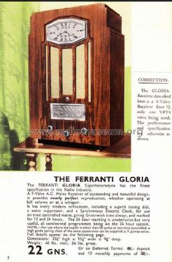 Gloria Consolette ; Ferranti, GB (ID = 3152743) Radio