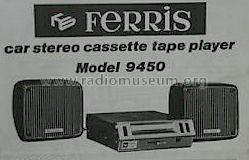 Car Stereo Cassette Tape Player 9450; Ferris Bros. Pty Ltd (ID = 1046406) R-Player