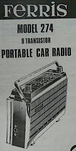 Super Nine Portable Caradio M274 ; Ferris Bros. Pty Ltd (ID = 1047199) Radio