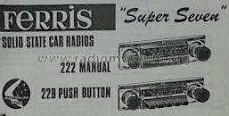 Super Seven 222; Ferris Bros. Pty Ltd (ID = 1046401) Car Radio