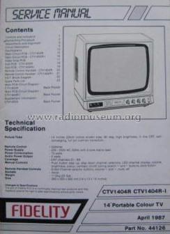 14' Portable Colour TV CTV1404R-1 ; Fidelity Radio Co. (ID = 1738303) Television