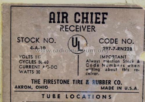 4-A-10 Air Chief Code 297-7-RN228; Firestone Tire & (ID = 2689457) Radio
