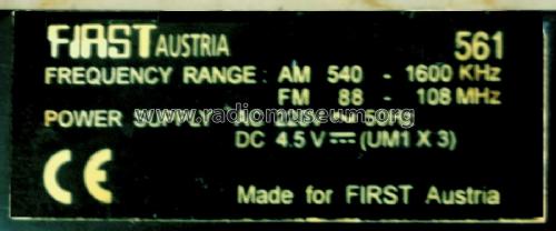 High Sensitivity Receiver 561; First Austria, (ID = 2406843) Radio