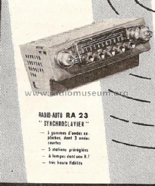 Synchroclavier RA23; Firvox; Paris (ID = 784117) Car Radio