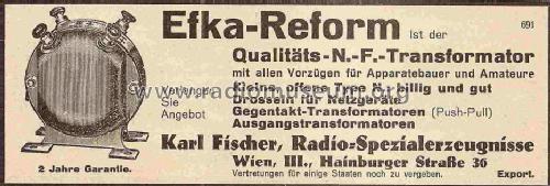 NF-Transformator Efka - Reform ; Fischer, Karl; Wien (ID = 1004410) Radio part