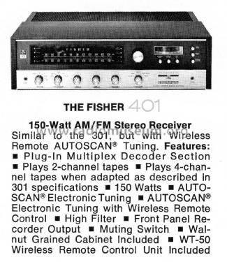 AM-FM Stereo Receiver 401; Fisher Radio; New (ID = 2498732) Radio