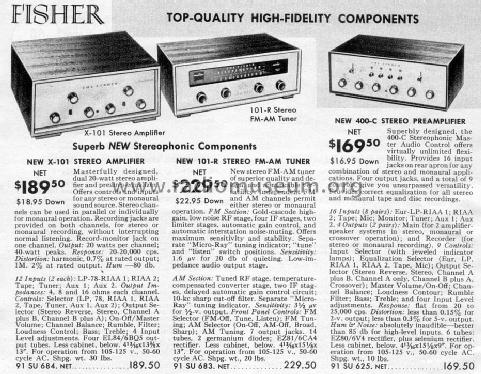 101-R Stereo Tuner; Fisher Radio; New (ID = 1745485) Radio