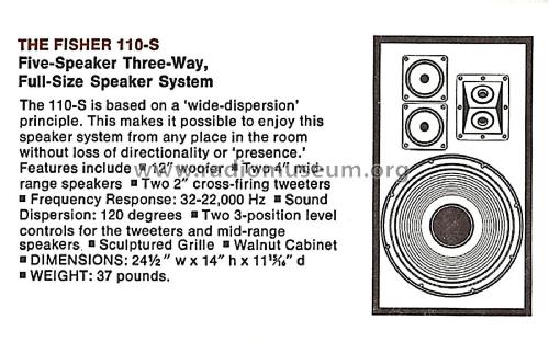 110-S; Fisher Radio; New (ID = 1789114) Speaker-P