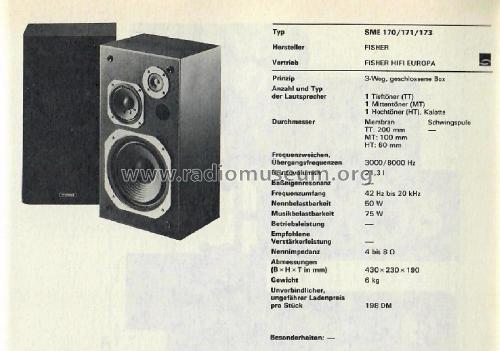 Closed 3-way Box Speaker SME-170; Fisher Radio; New (ID = 2972719) Speaker-P