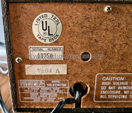 8 Track Record Deck 143.93162700; Fisher Radio; New (ID = 2972272) Ton-Bild