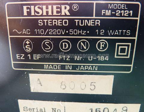 AM/FM Stereo Tuner FM-2121; Fisher Radio; New (ID = 1882412) Radio