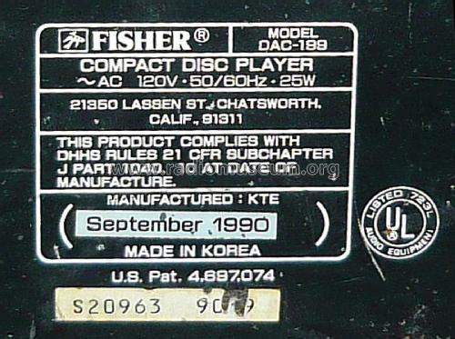 Automatic Digital Compact Disc Changer DAC 199; Fisher Radio; New (ID = 1966279) Ton-Bild