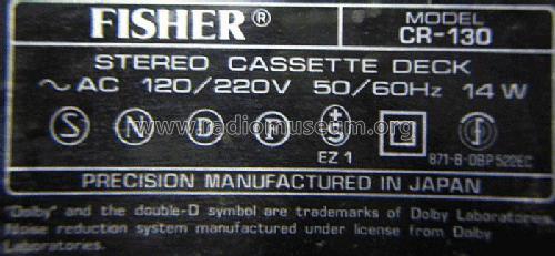 CR-130; Fisher Radio; New (ID = 1920021) R-Player