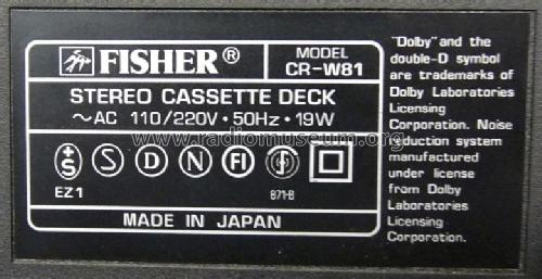CR-W81; Fisher Radio; New (ID = 630668) R-Player